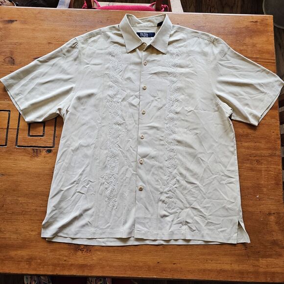 nat nast xl Embroirdered silk Button Up Mens Shirt Las Vegas Cruise Vacation - Picture 2 of 6